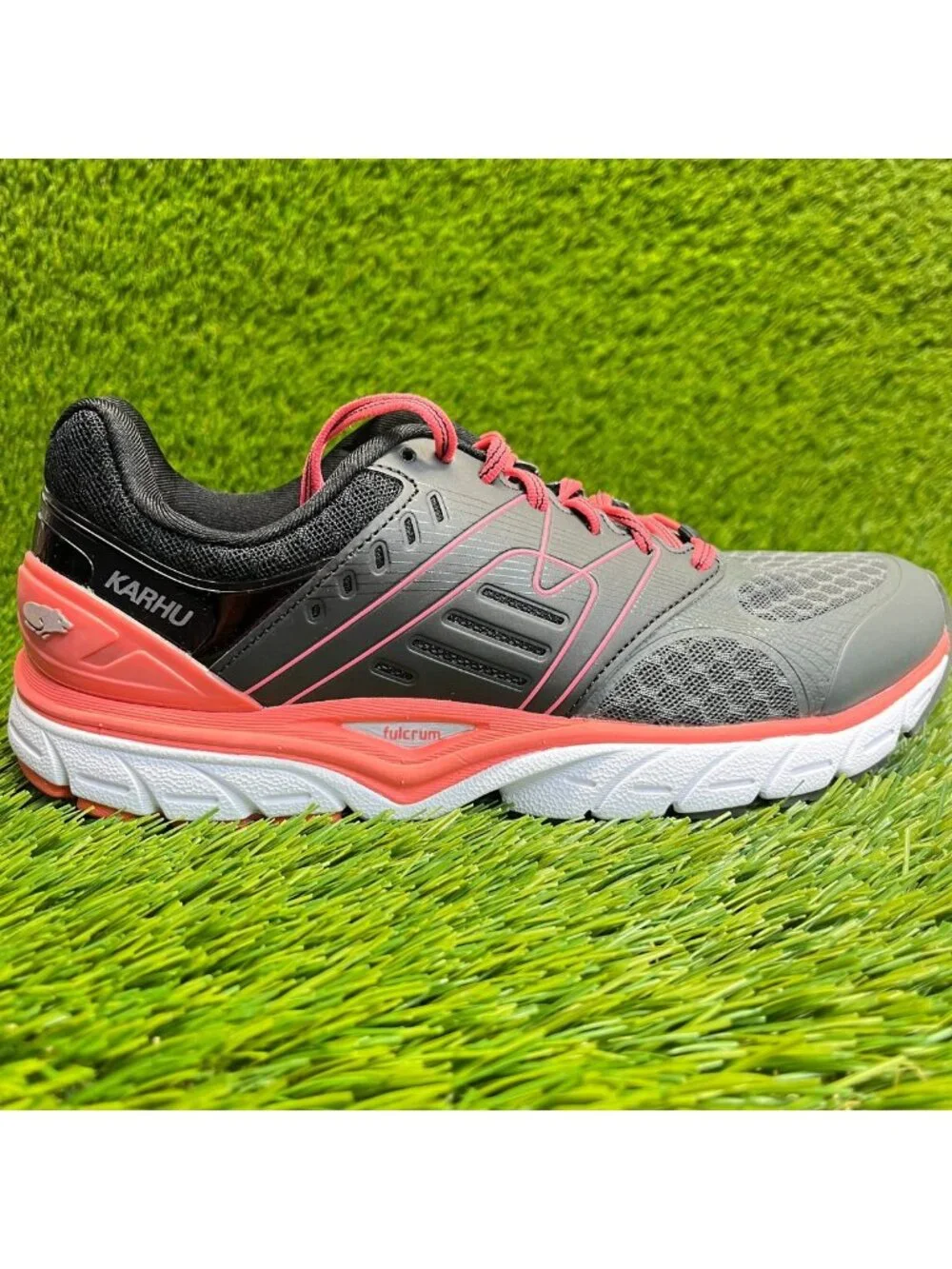 Karhu Fast 7 MRE Womens Size 7.5 Jet Black Coral Walking Running Shoes Sneakers